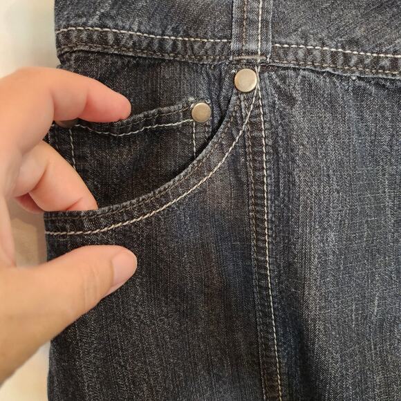 FASHION BUG Blue Denim Knee Length Unlined Trumpet Skirt Pockets Womens 12 - Picture 8 of 11